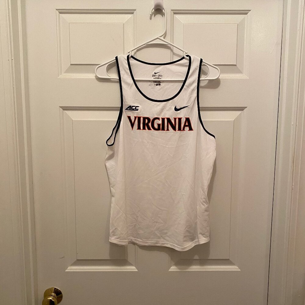 Virginia UVA Cavaliers Men's Track Team Issued Nike White Tank Top Medium